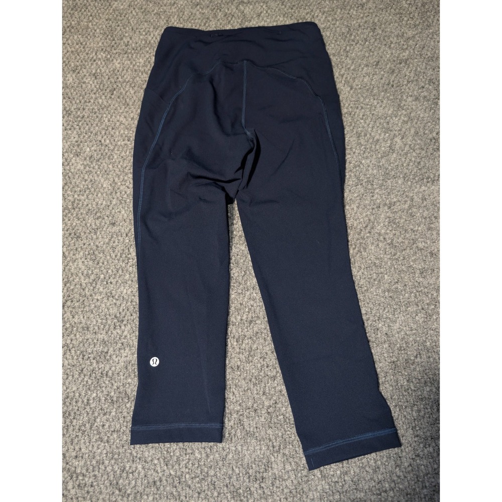 Lululemon Speed‎ up High Rise Crop Running Leggings Navy Blue Size 4